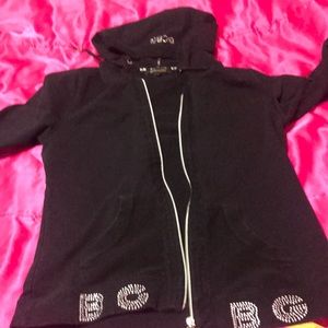 Blinged Black Hoodie BCBG Max Adria Medium